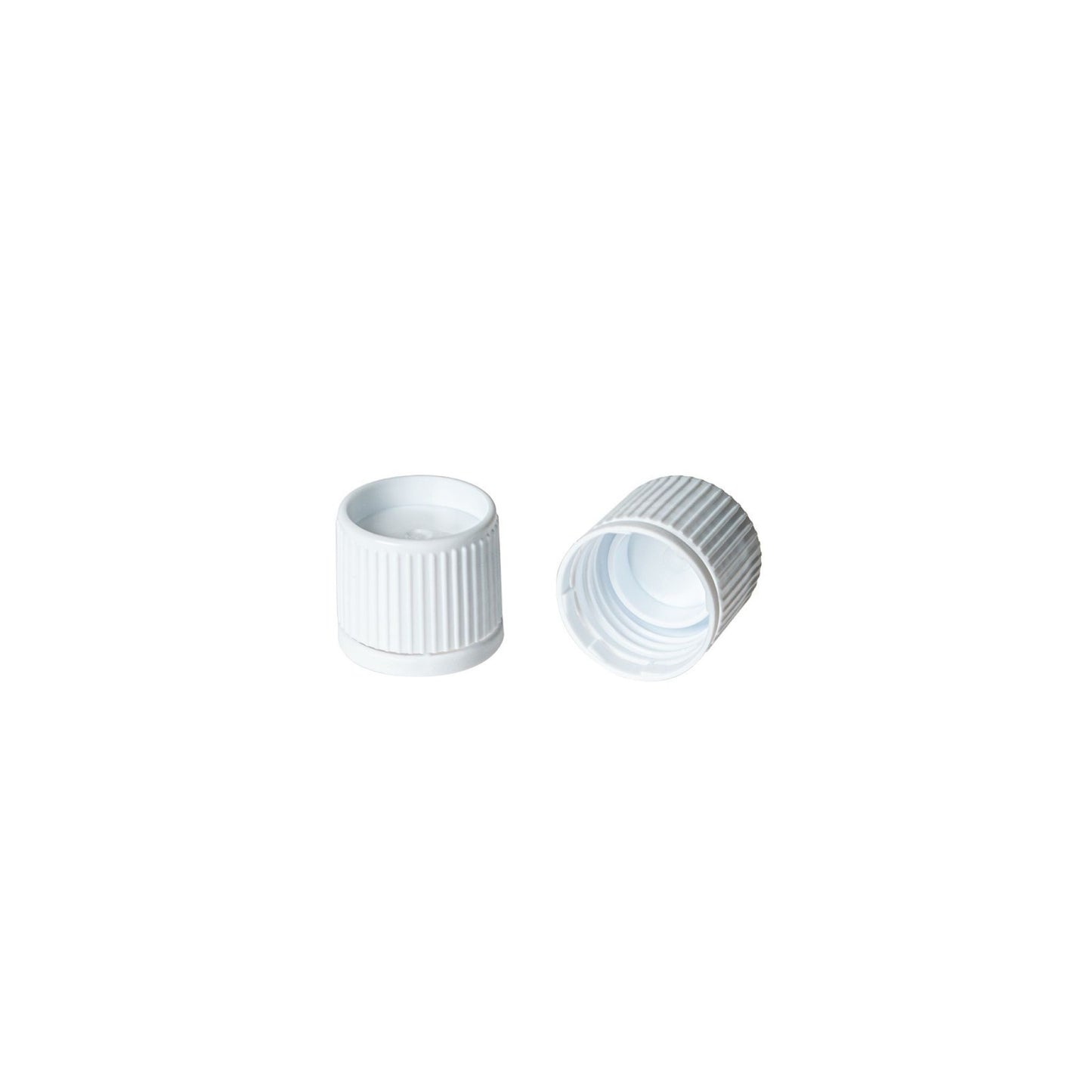 Tamper-Proof Cap with Lip Seal and Capinsert, White Polyethylene, for 30 mL Tubes, 500/pk