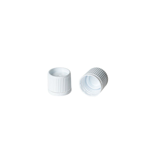 Tamper-Proof Cap with Lip Seal and Capinsert, White Polyethylene, for 30 mL Tubes, 500/pk