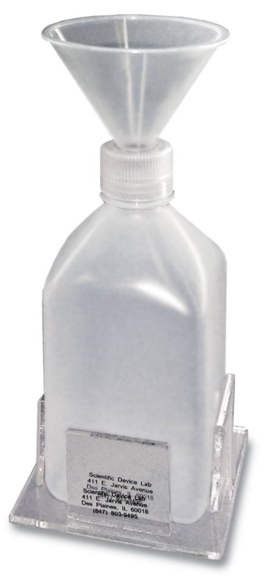 TB Splashproof Container, 1000 mL, 2 bottles, 2 funnels, No Rack