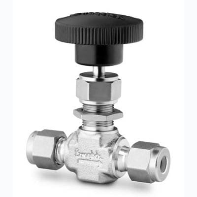 Stainless Steel Integral Bonnet Needle Valve, 0.09 Cv, 1/8 in. Swagelok Tube Fitting, Regulating Stem