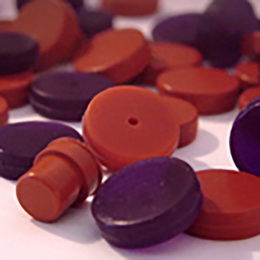 Septa, 43 mm, 120/5 Mil, PTFE/ Silicone, Minimum Order Quantity of 20 Packages