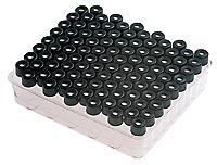 Cap, Open Top, 10-425, Black PP with 60Mil Tan PTFE/Silicone Septum, Assembled