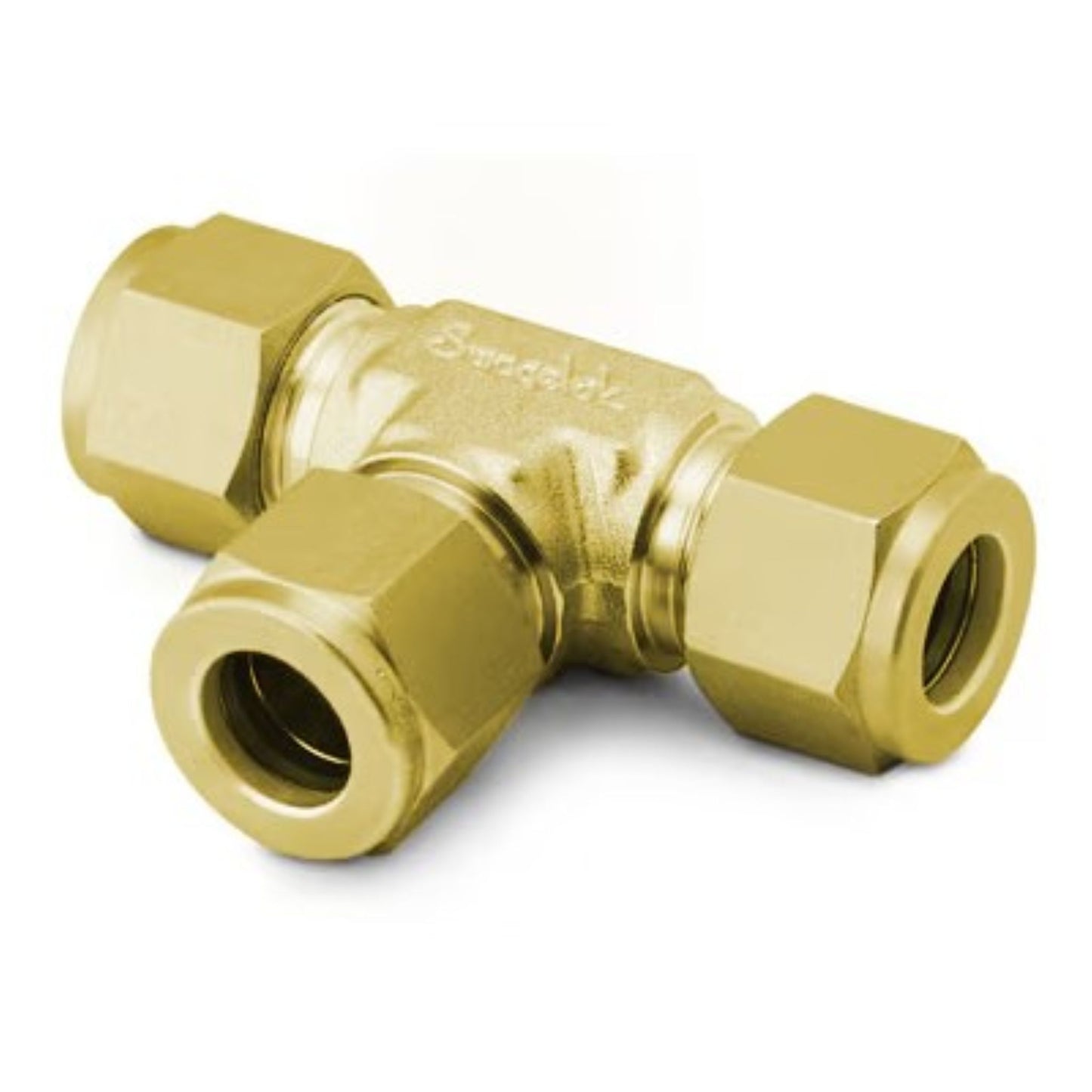 Brass Swagelok Tube Fitting, Union Tee, 1/2" Tube OD