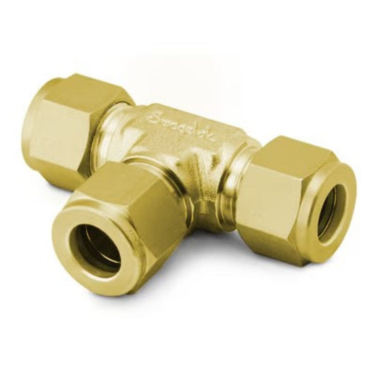 Brass Swagelok Tube Fitting, Union Tee, 1/2" Tube OD