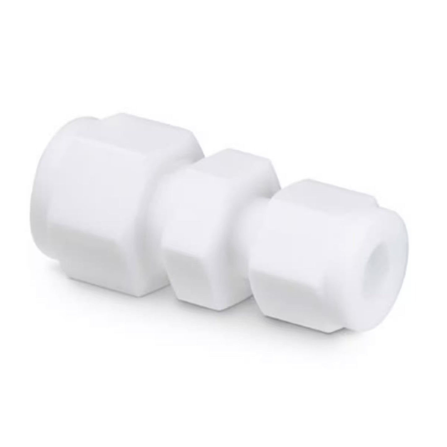 PTFE Swagelok Tube Fitting, Reducing Union, 3/8" x 1/4" Tube OD