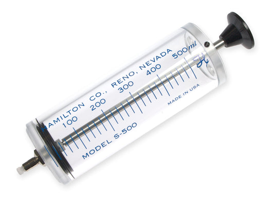 500 mL Super Syringe Model S0500 TLL, PTFE Luer Lock, Needle Sold Separately