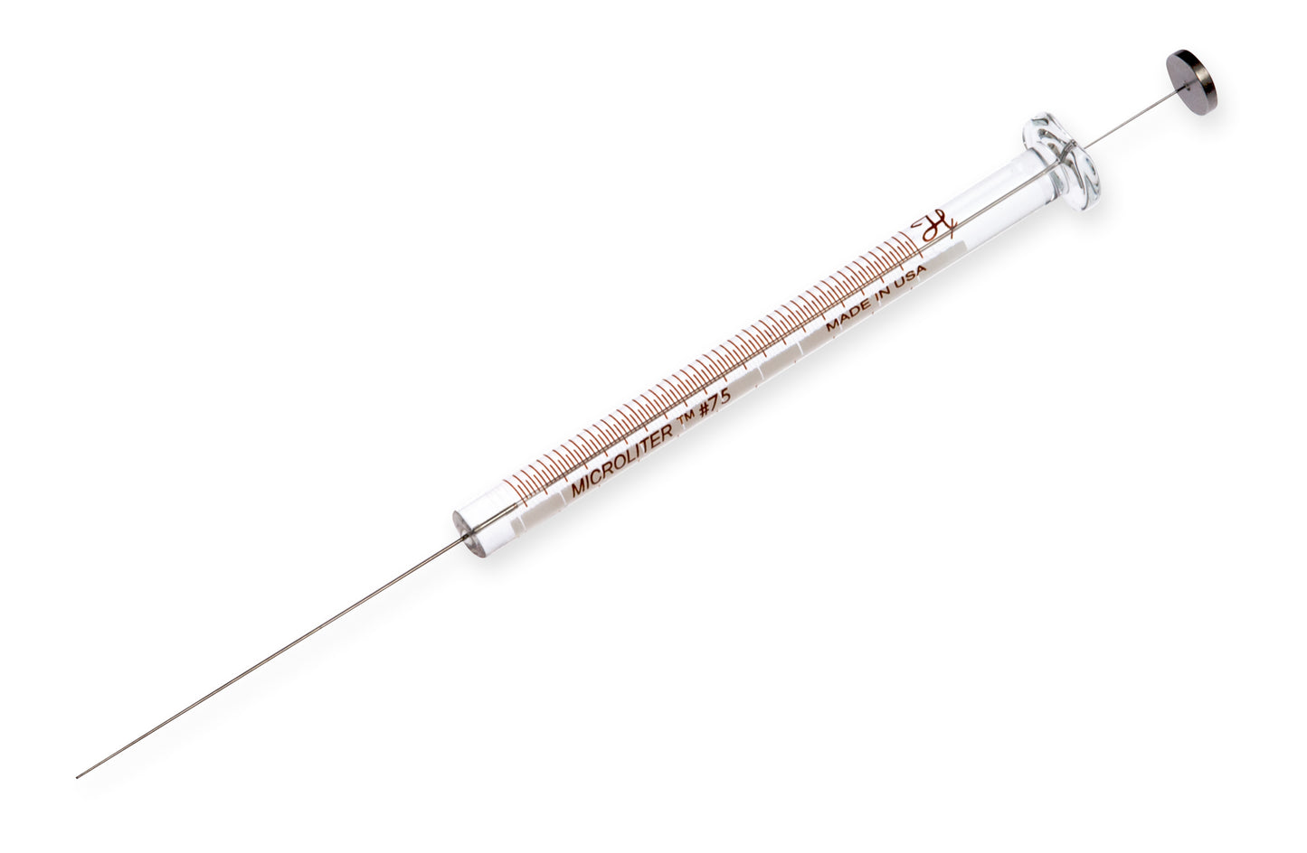 5 µL Microliter Syringe Model 75 N, Cemented Needle, 26s gauge, 2 in, Point Style 3