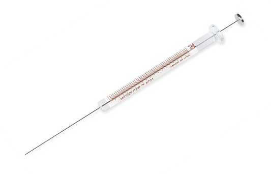 10 µL Microliter Shimadzu Syringe Model 701 N, Cemented Needle, 23s gauge, 1.69 in, Point Style AS