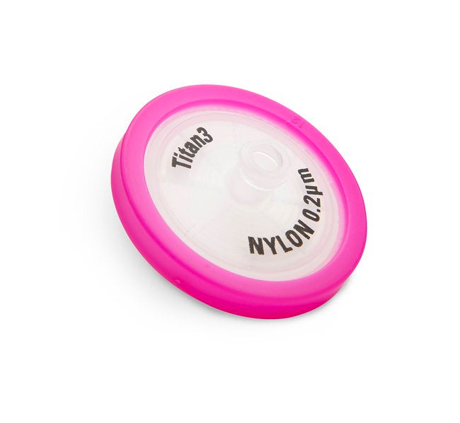 Titan3™ Nylon Syringe Filter, 30 mm, 0.25 µm , Pink, Non-Sterile