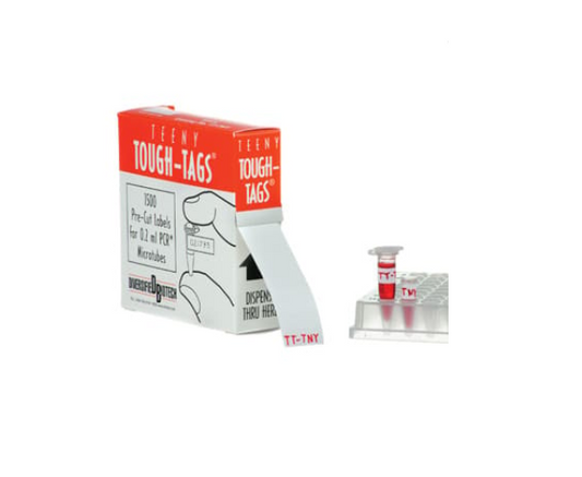 Teeny Tough-Tags For 0.2 mL PCR Tubes, 0.81 x 0.28", White, 1500/Roll