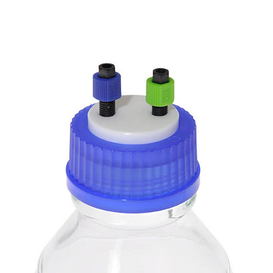 VICI Cap Kit, GL45 Cap - 2 Ports, 1L Safety Coated Bottle, 3m PFA Tubing, 1 No-Met Mobile Phase Filter 5µm