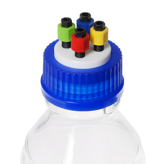 Cap, GL45, 4 Ports, Includes 2L Safety Coated Bottle, Kit