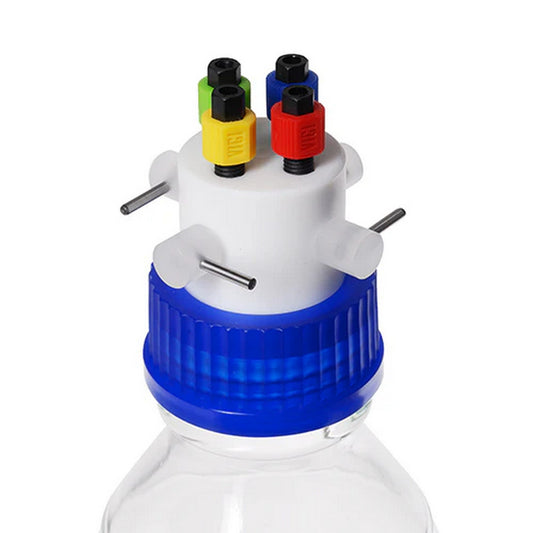 Safety Cap Kit, GL45, 4 Ports, 2L Safety-coated Glass Bottle