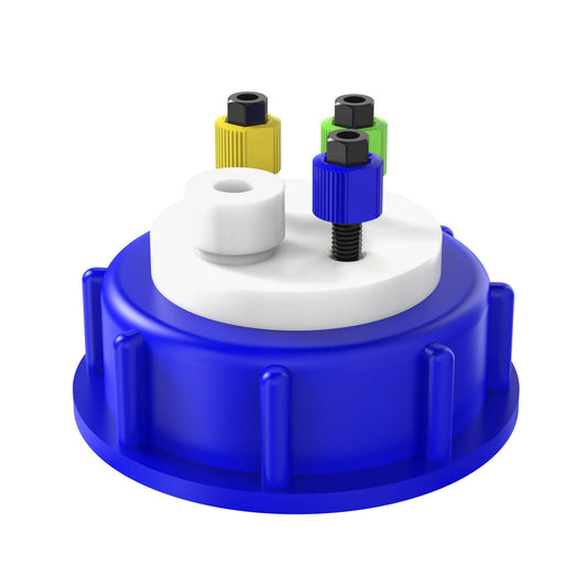 Waste Cap, S61, 4 Ports Thread to Barbed, Includes Nuts, Ferrules and Plug 1/4''