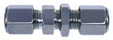 Union, Bulkhead External, 1/8", 1/8" through bore, SS