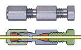 Union, External/Internal adapter, 1/8", 1/8" x 0.125 bore, 303HX