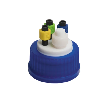 VICI Waste Cap, GL45, 4 Ports, 1/16", 2 x 1/8", 1/4", Includes Nuts, Ferrules and 1/4" Plug