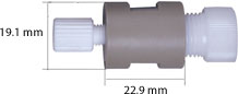 Flangeless tube End Fitting, Cheminert, 1/4-28 for 1/8" OD tubing, white, Collapsible CTFE ferrule