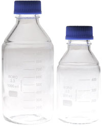 Bottle, 2L, Safety-Coated, Glass, with Solid Cap