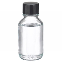 Clear Non-Graduated Media Lab Bottles with Rubber-Lined Phenolic Cap