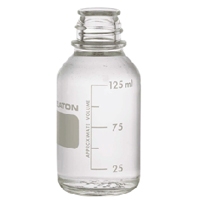 Clear Graduated Media Lab Bottles without Cap