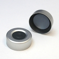 Aluminum Seal, 20mm, Open Top Wide ID, with PTFE/Pharma-Fix Molded Butyl Septum