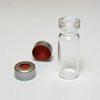 CHROMSPEC 12x32mm Wide Opening Crimp Top Vial and 11mm Aluminum Seal - Clear Glass