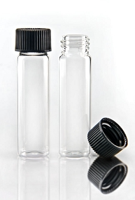 Borosilicate Screw Thread Vials with PTFE Lined Closed Top Caps - Clear Glass