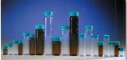 Sample Vial, Clear Glass with PTFE Lined Closed Top Cap