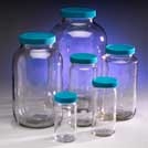 Jar, Tall, Wide Mouth Clear Glass with PTFE Lined Closed Top Cap