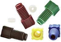 Color-Coded Fingertight Nuts for Flanged 1/4-28 Connections